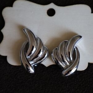 Silver Winged clip on Earrings